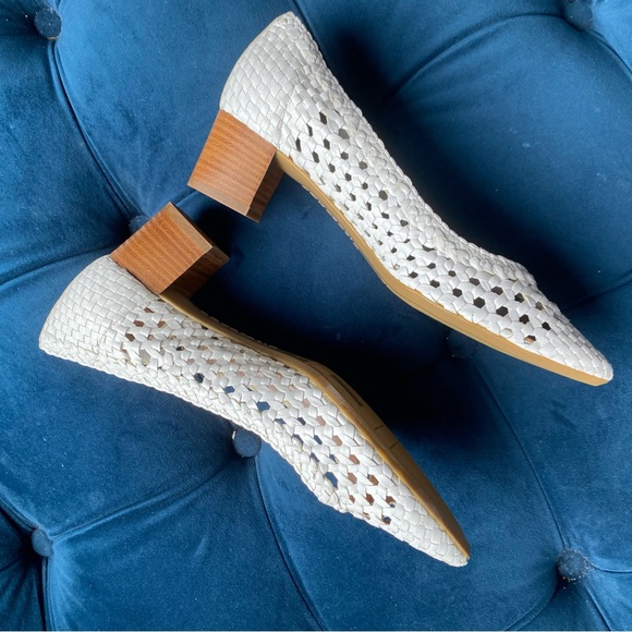 AQUATALIA PASHA WHITE WOVEN LEATHER PUMPS HEELS - Picture 5 of 11